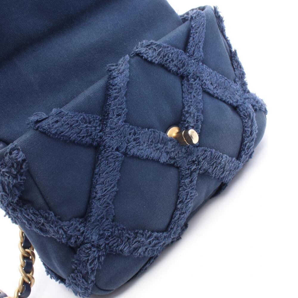 Chanel 19 Dixneuf Matelassé Shoulder Bag/Handbag, Canvas, Women's, Navy, AS1160 - Picture 8 of 10